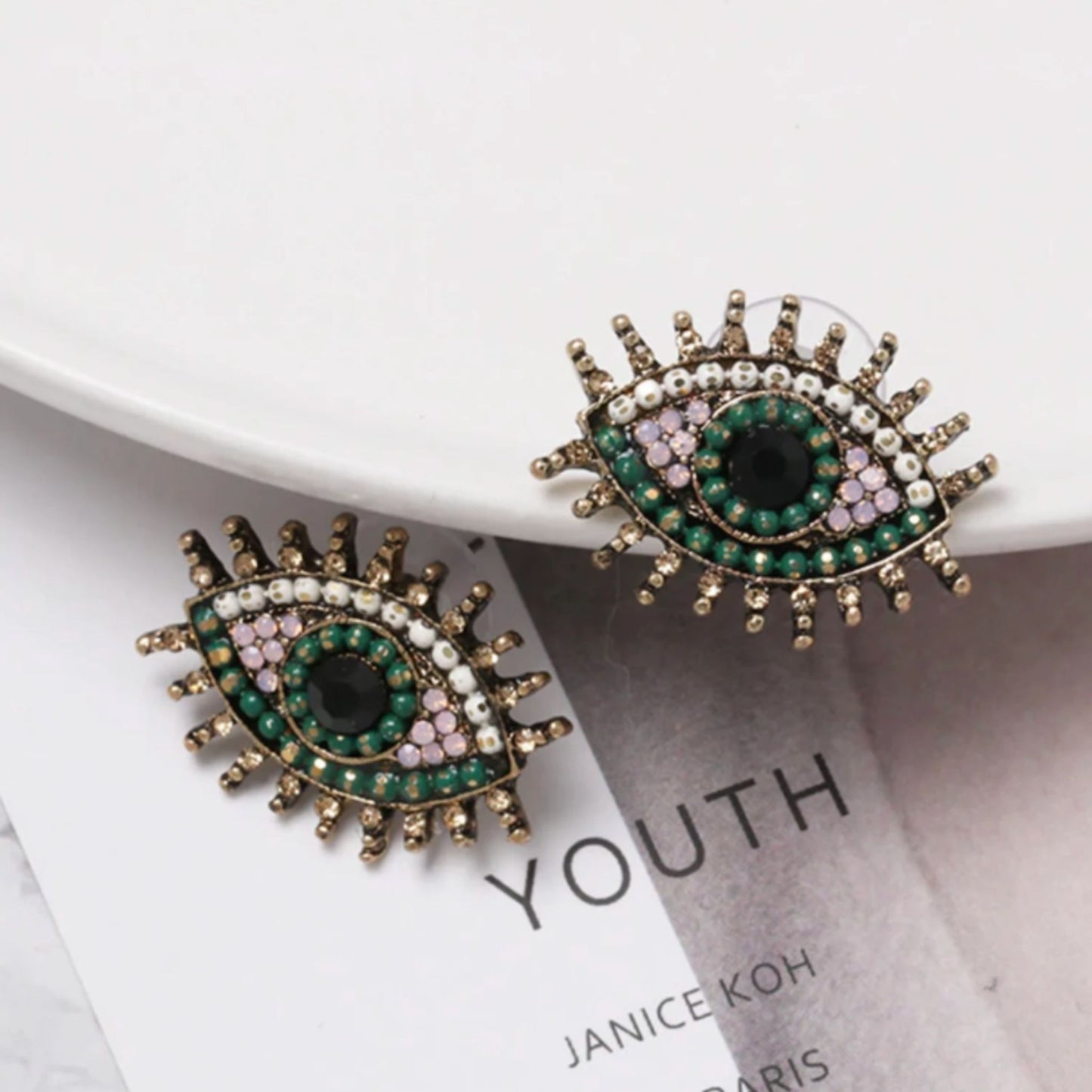 Evil Eye Large Stud Earrings