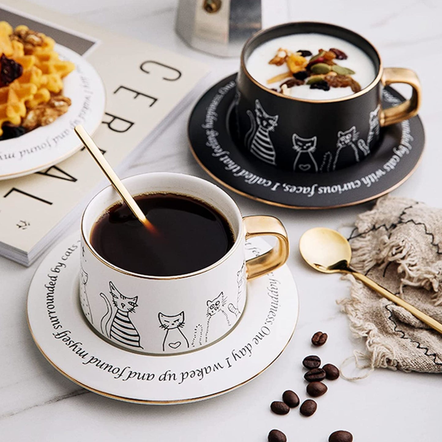 Black Cat Tea cup