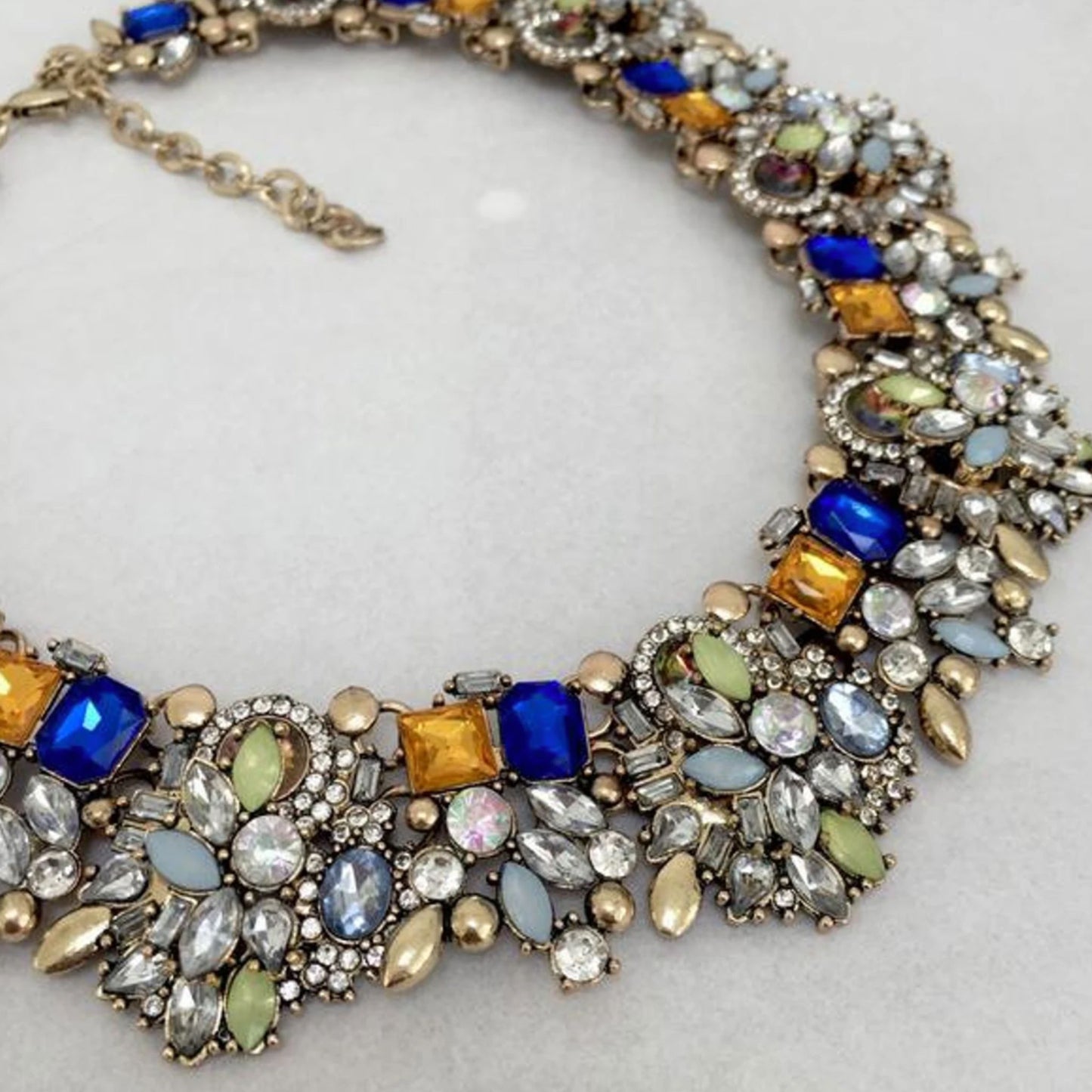 The Empress Royal Blue Jeweled Statement Necklace