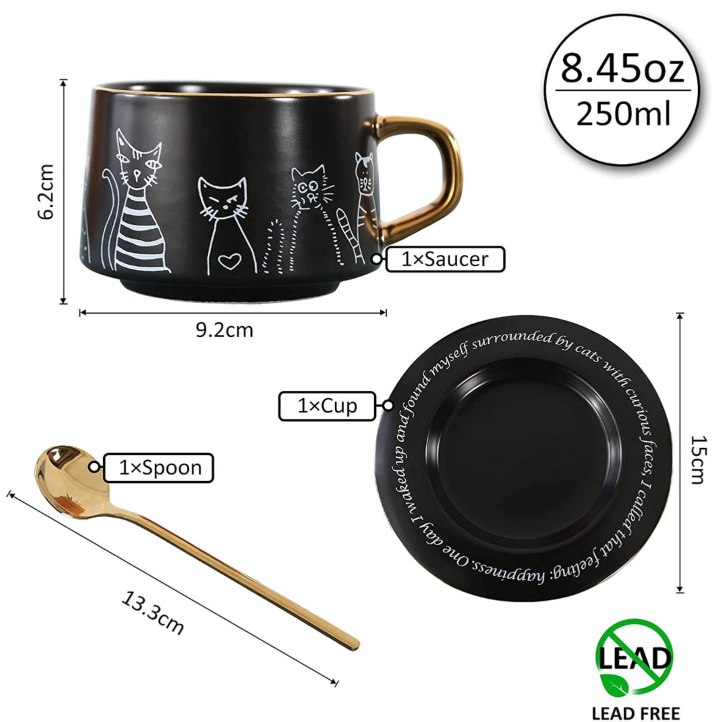 Black Cat Tea cup
