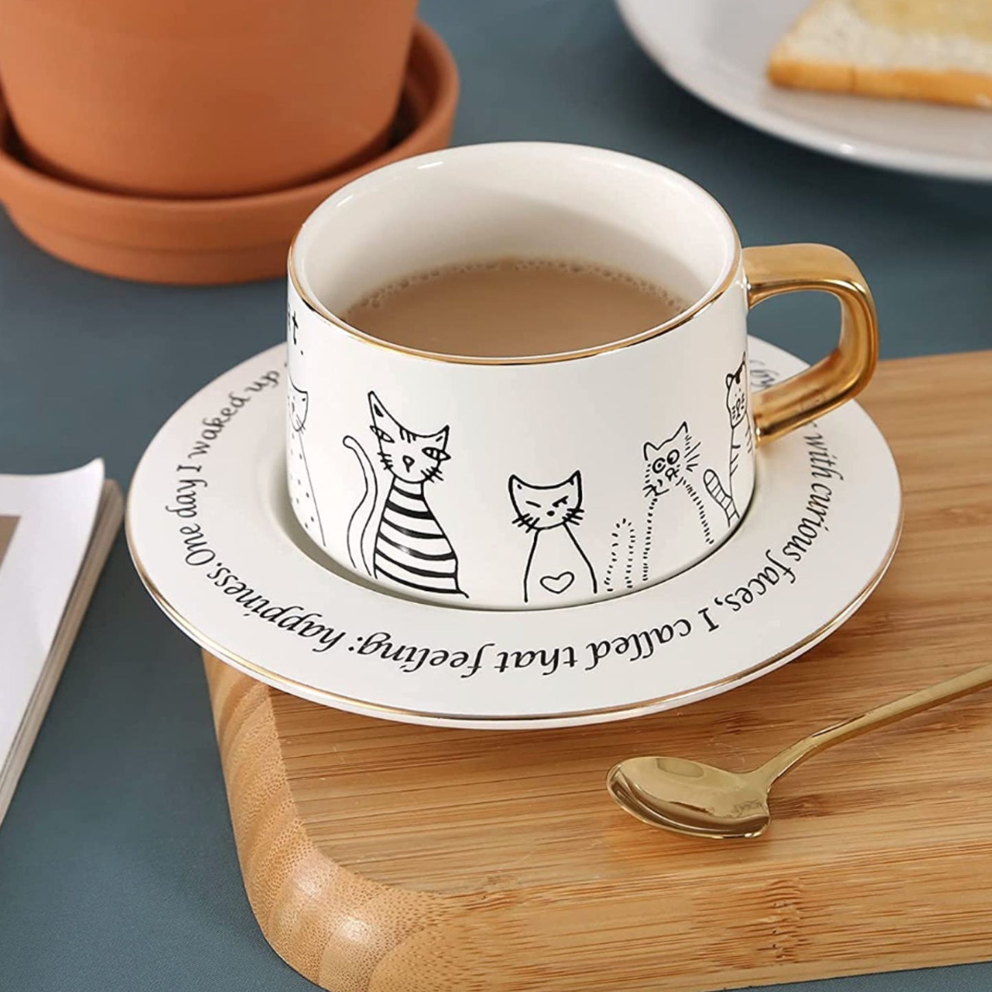 Black Cat Tea cup