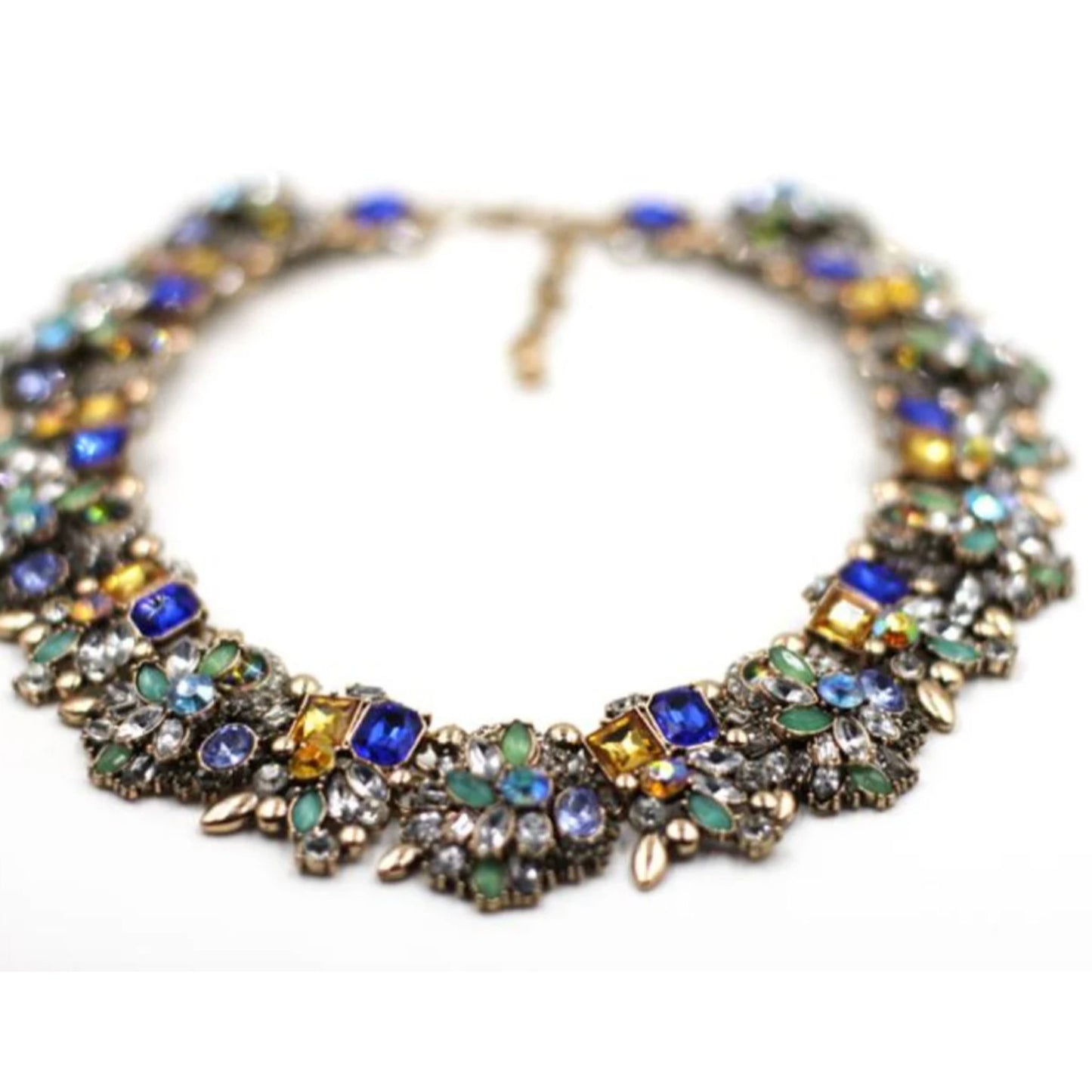 The Empress Royal Blue Jeweled Statement Necklace