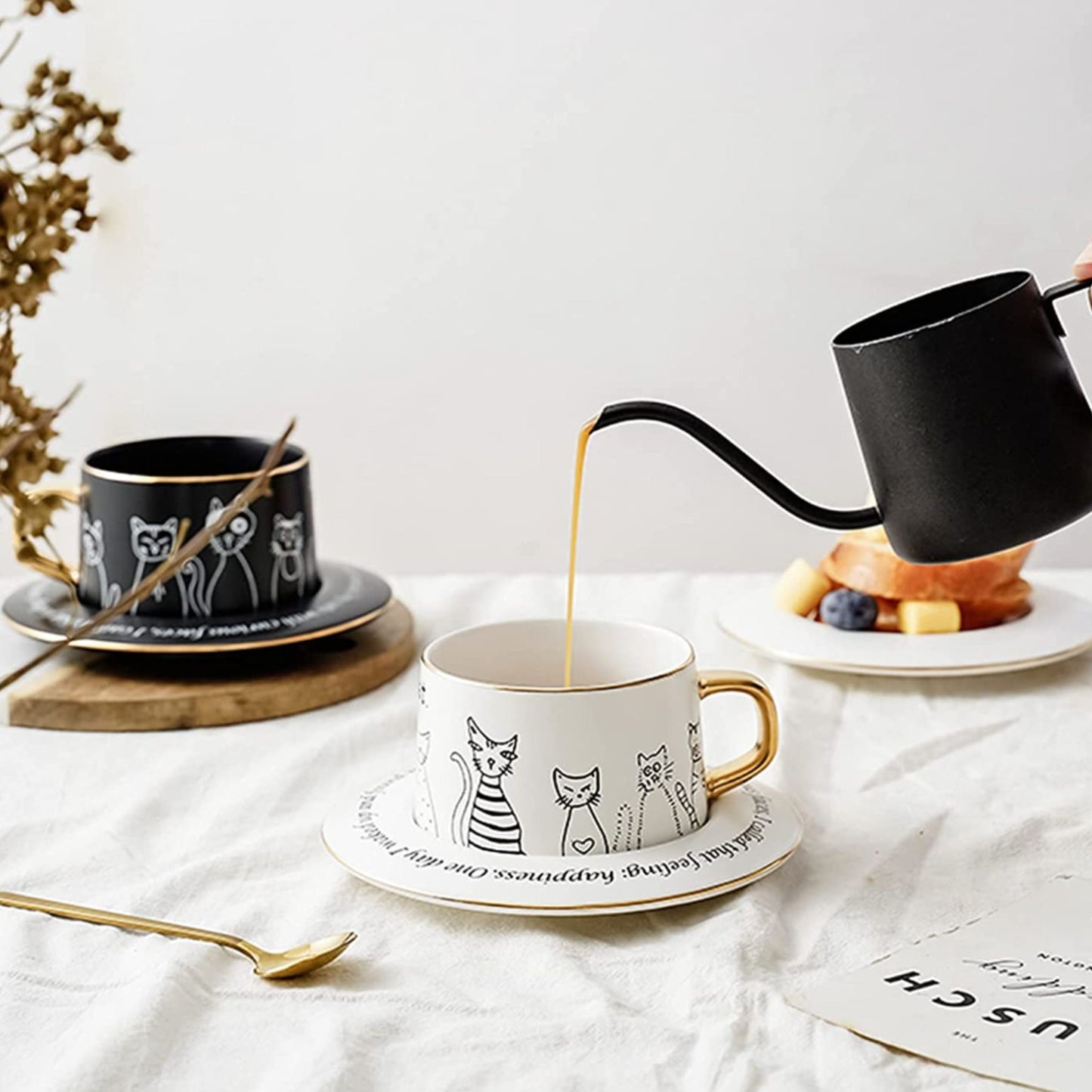 Black Cat Tea cup