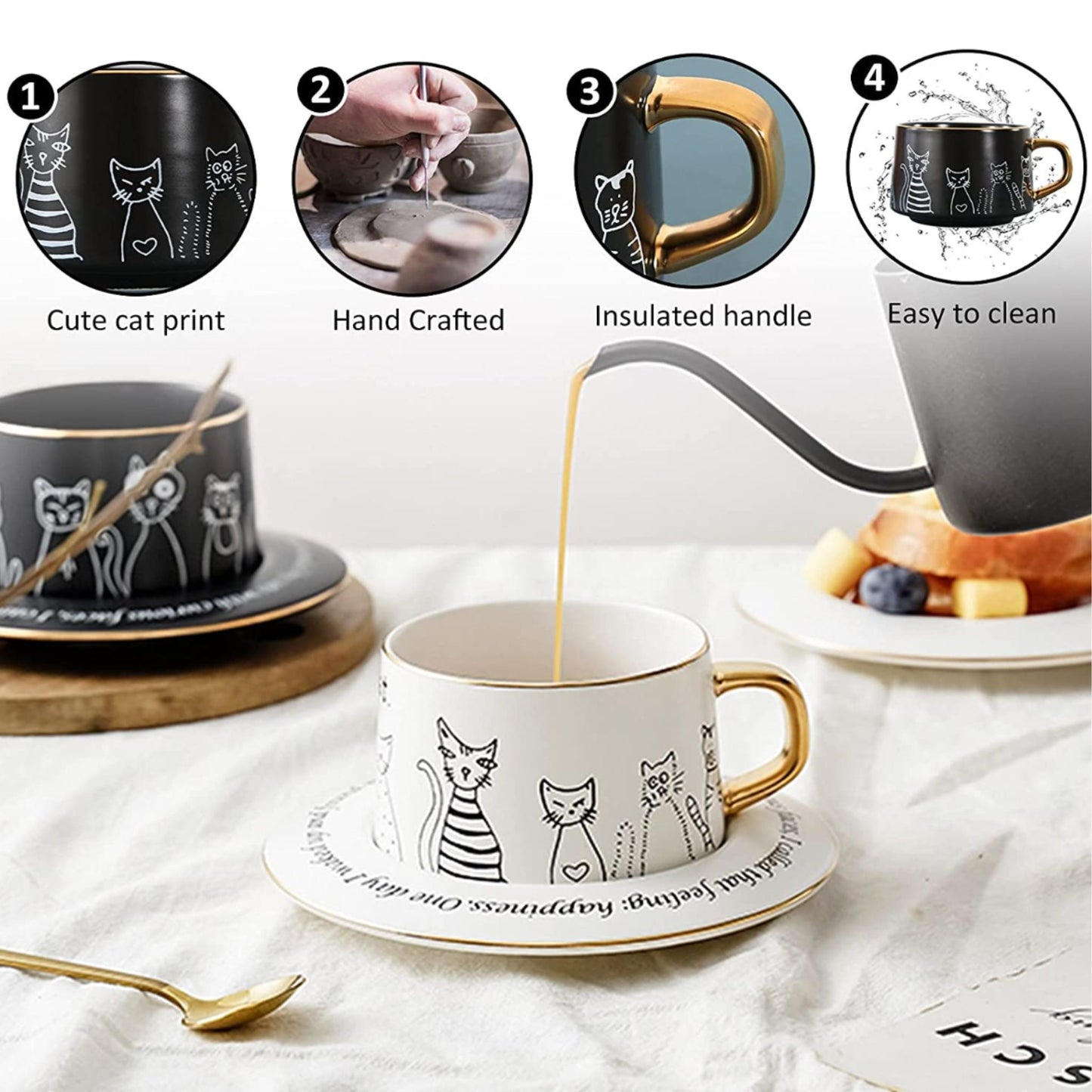 Black Cat Tea cup